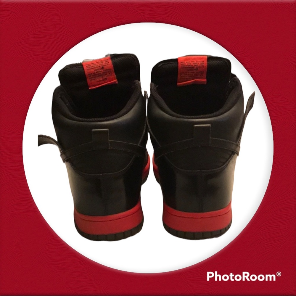 ❌SOLD❌2009 Nike High Dunk High size 9 Black/Hot Red - Picture 3 of 9